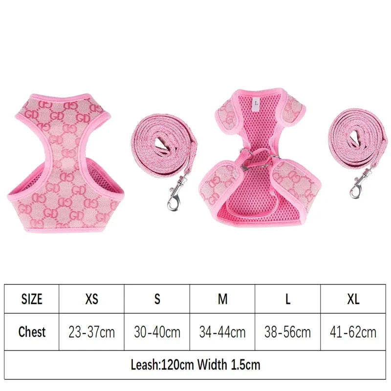 Designer Dog Harness and Leashes Set Classic Pattern