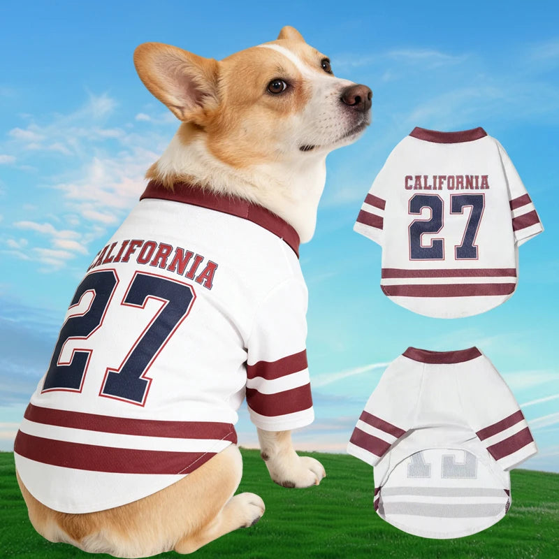 CALIFORNIA 27 Mesh Breathable Dog Jersey Basketball