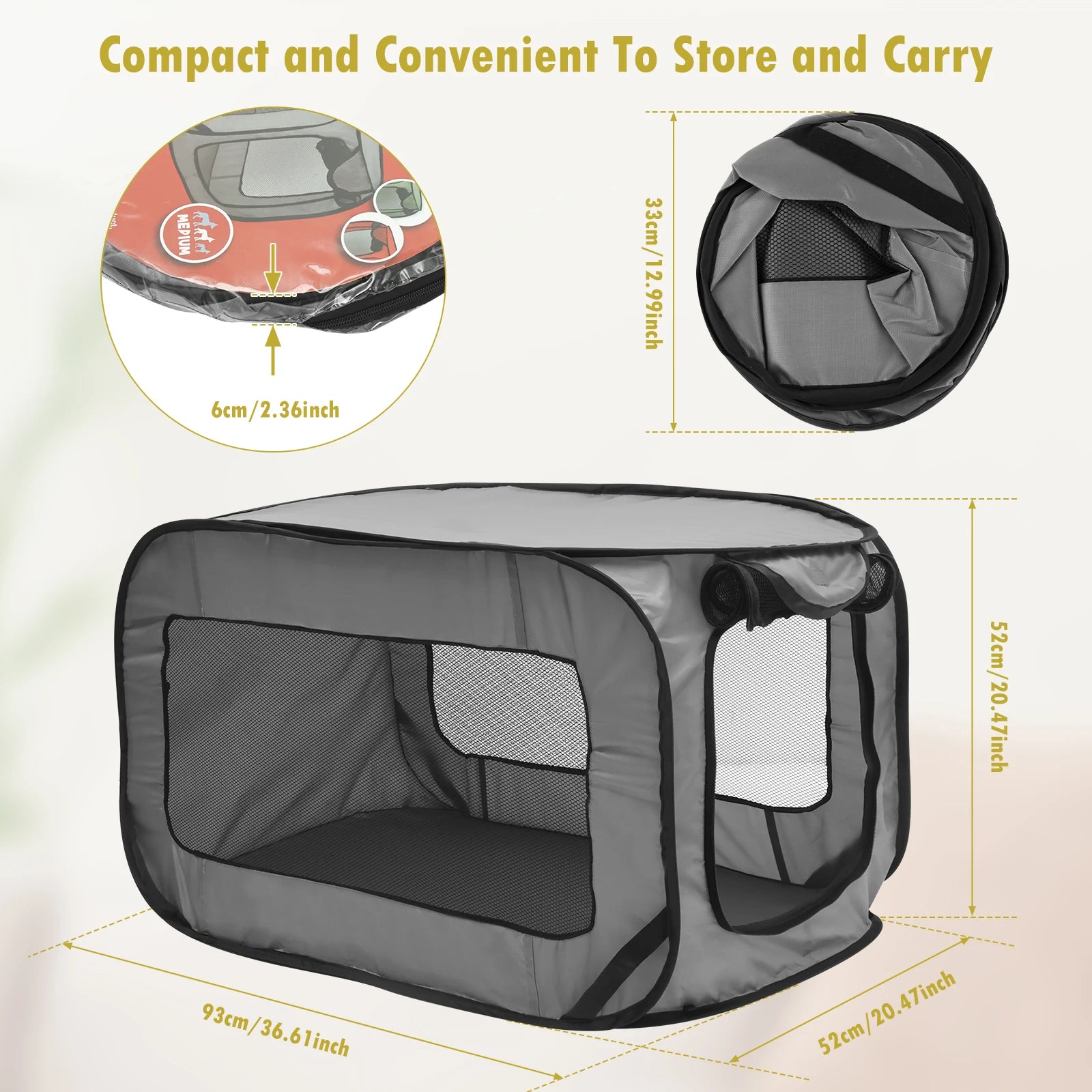 Dog/Cat Travel Crate Foldable