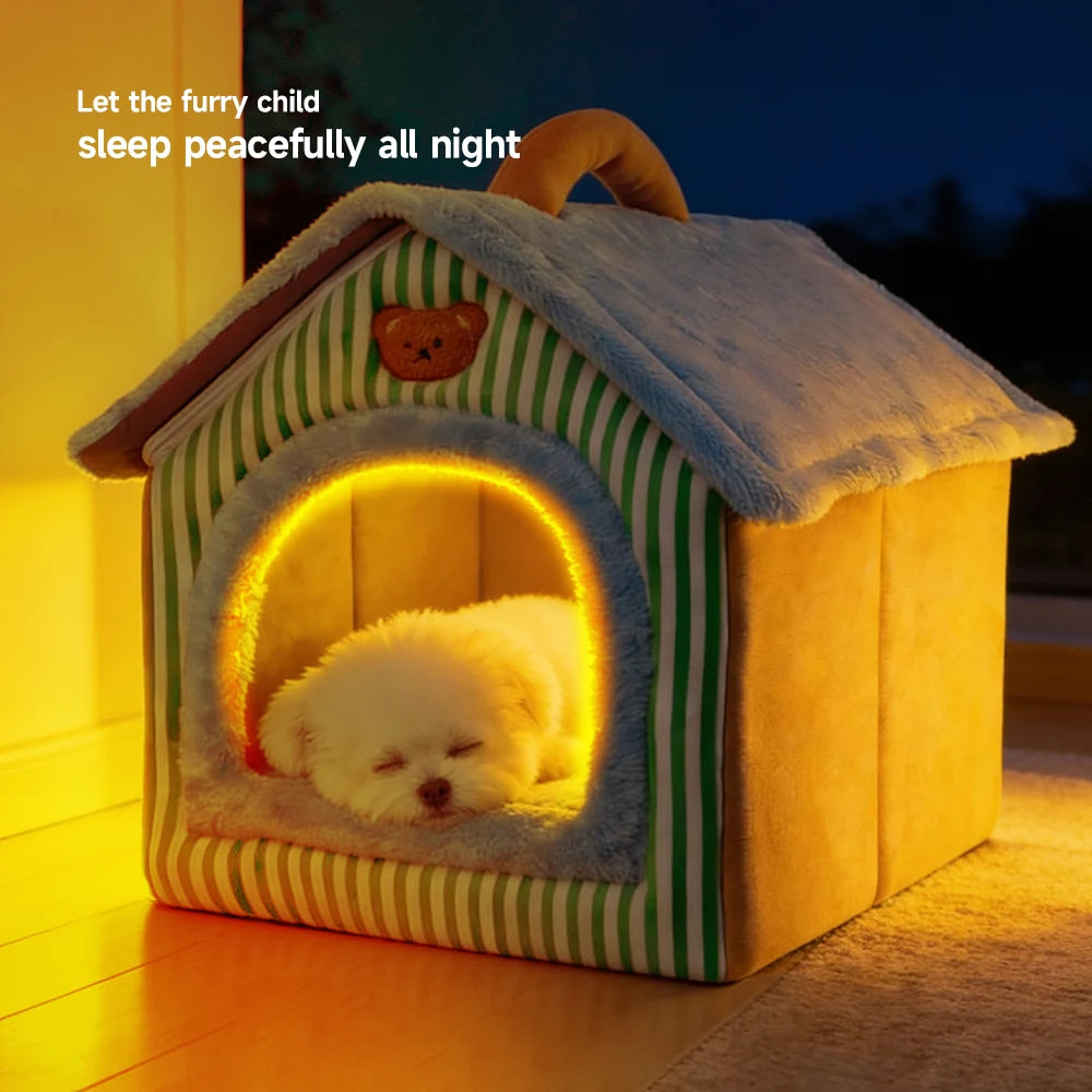 Foldable Pet House Removable Washable for Extra Small Dogs and Small and Medium Cats