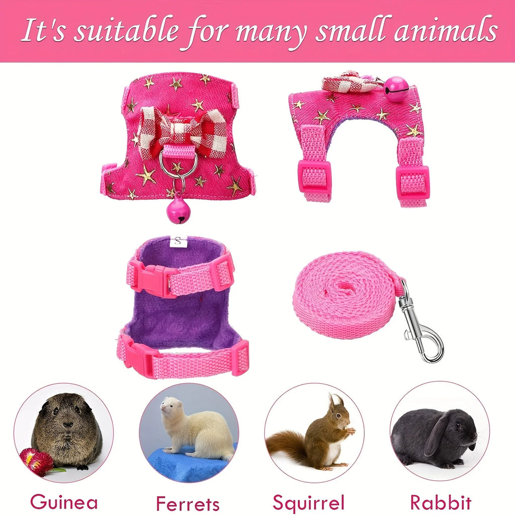 2pcs/set Hamster Harness And Leash Walking Set,