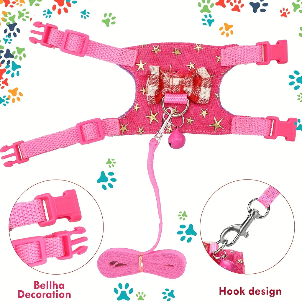 2pcs/set Hamster Harness And Leash Walking Set,